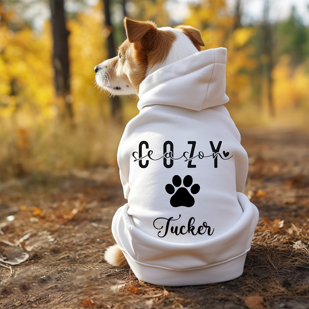 Personalized Cozy Season Warm Large Size Puppy Hoodie | inPet14