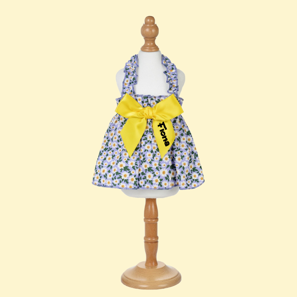 Personalized Floral Bowknot Pet Dress | inCloth12