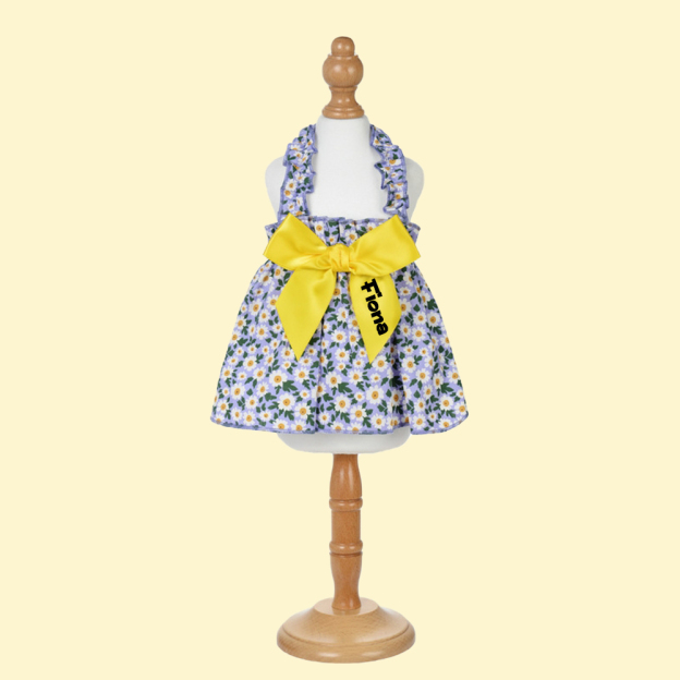 Personalized Floral Bowknot Pet Dress | inCloth12