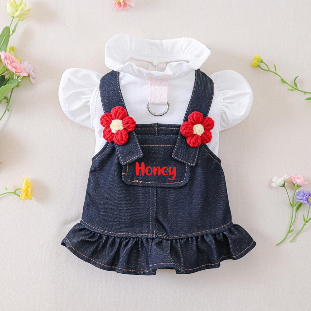 Personalized Pet Denim Pet Overalls | inCloth18