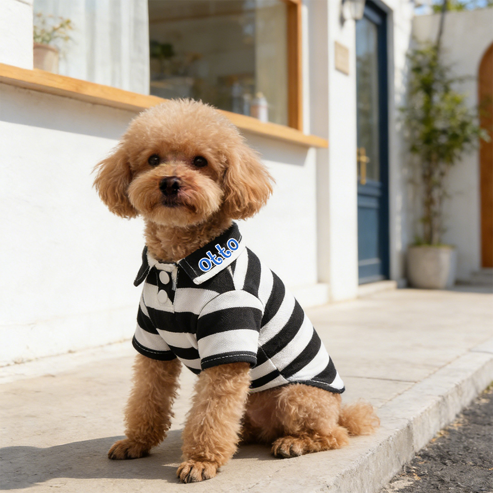 Personalized Pet Striped Polo Shirt | inCloth24