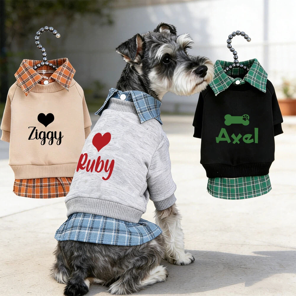 Personalized Name Plaid Pet Sweatshirt | inCloth30