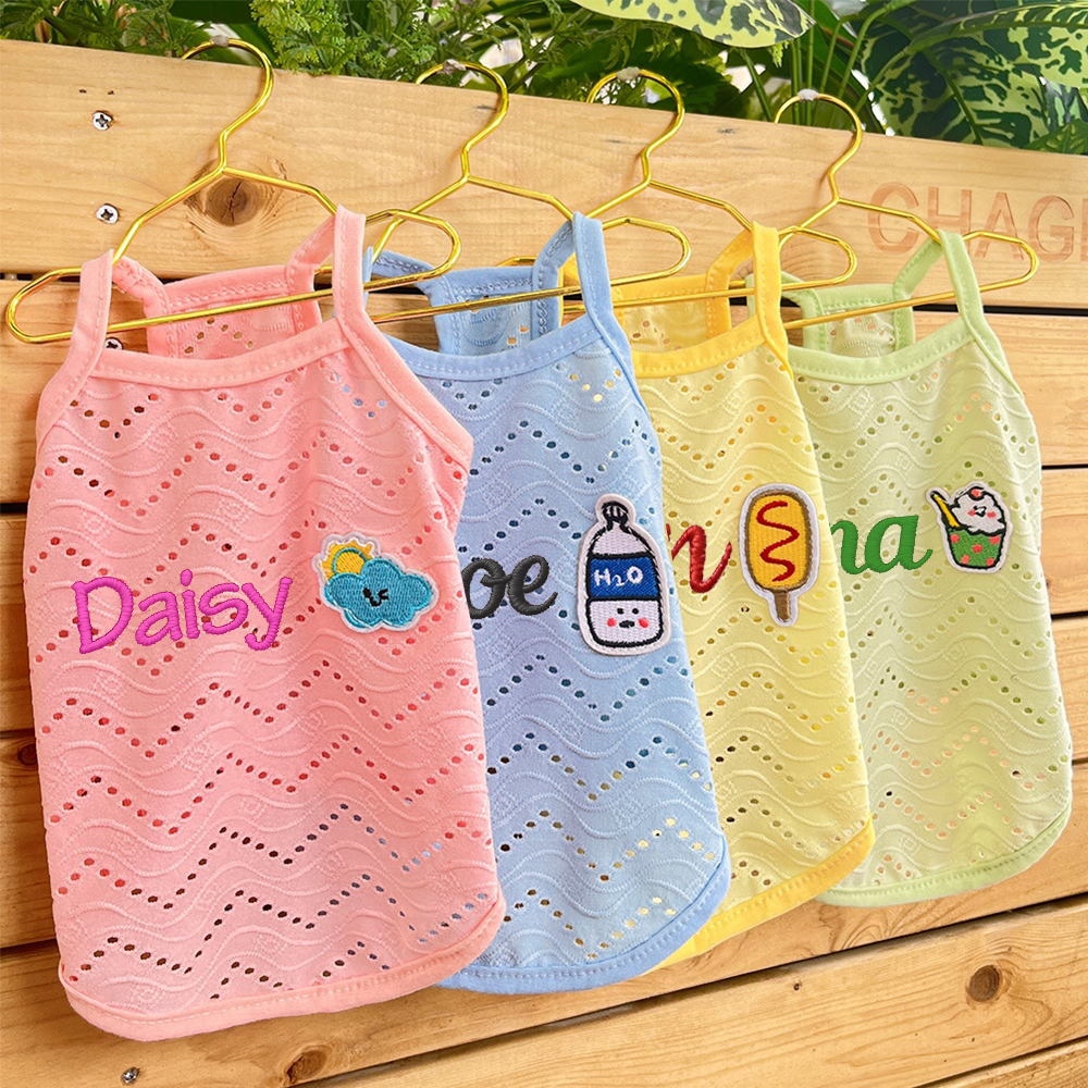Personalized Embroidered Name Pet Breathable Tank Top | inCloth34