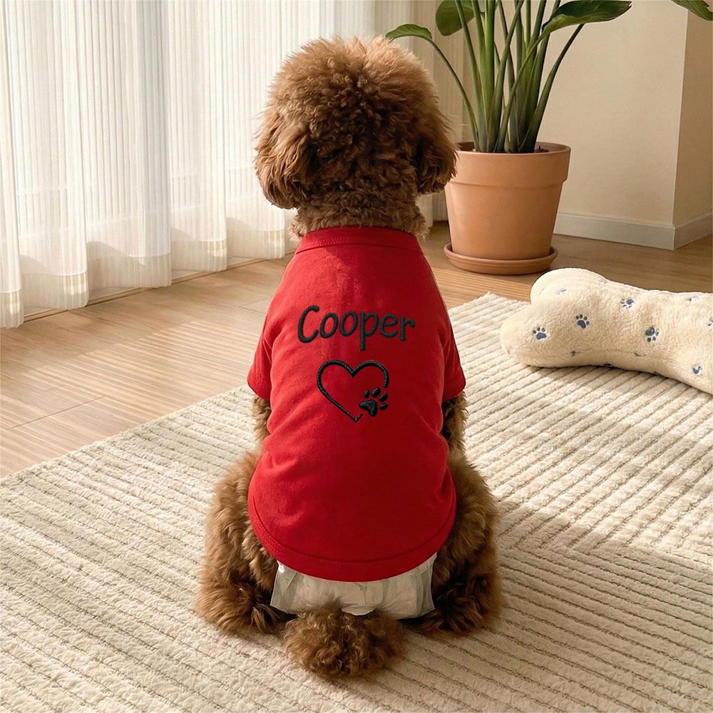 Personalized Embroidered Name Pet Summer T-Shirt | inCloth75