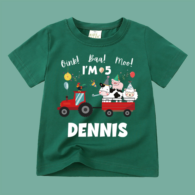 Personalized Kid Cute Farm Animal Party Birthday T-Shirt | inTee17