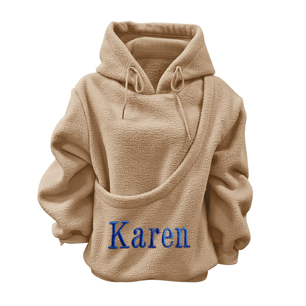 Personalized Embroidered Name Cozy Pet Carrier Fleece Hoodie | KKCloth330