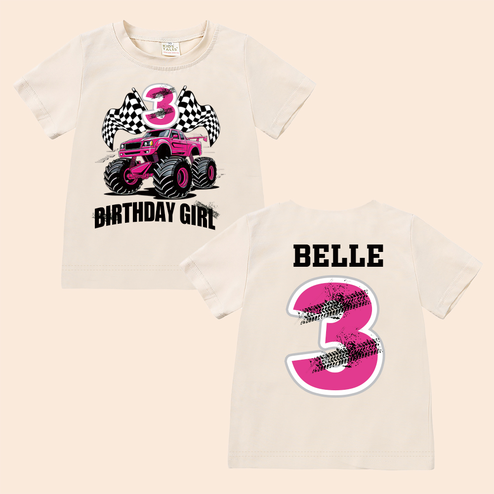 Personalized Monster Truck Name Birthday T-Shirt | inBirth27