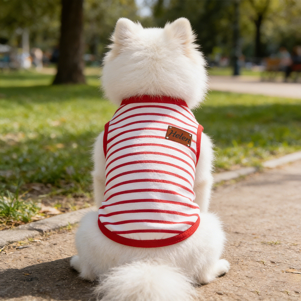 Personalized Pet Summer Striped Shirt | inCloth61