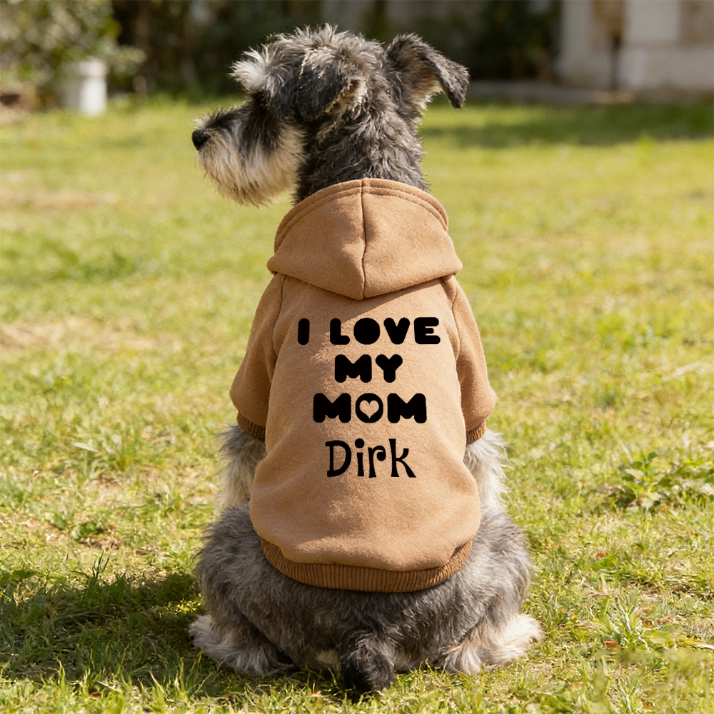Personalized Name I Love Mom Pet Hoodie | inCloth25