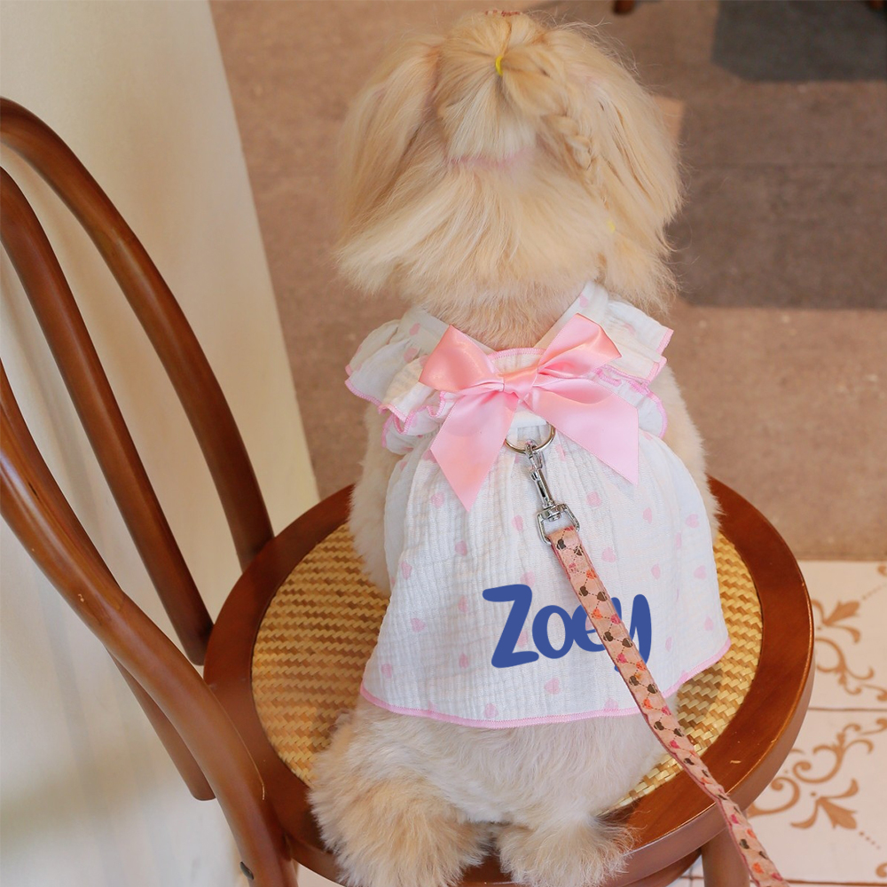 Personalized Pet Floral Bowknot Dress | inCloth36