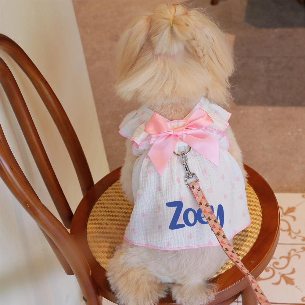 Personalized Pet Floral Bowknot Dress | inCloth36