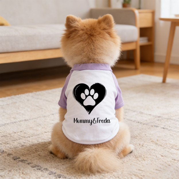 Personalized Mother's Day Color-Block Pet T-shirt  | inCloth42