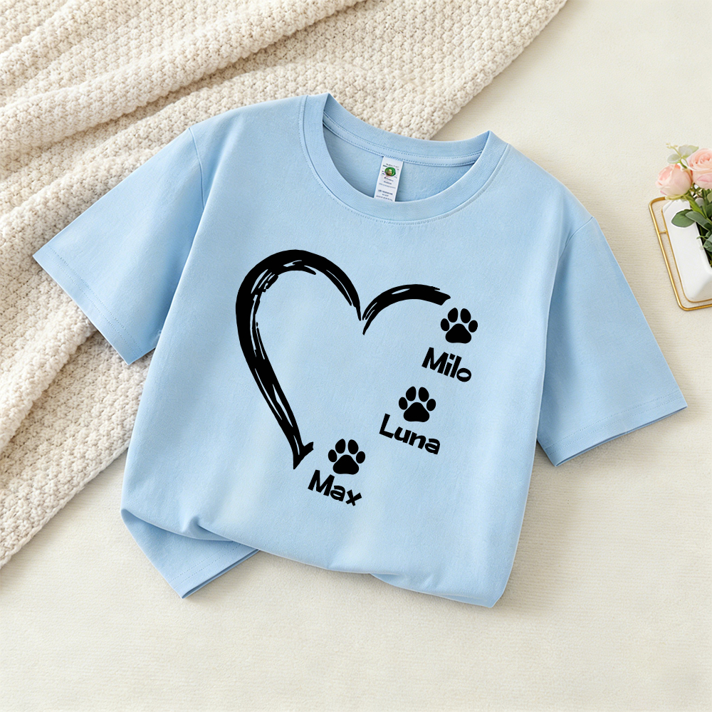 Personalized Mother's Day Pet Mom Heart T-Shirt | inCloth58