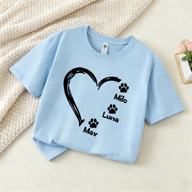 Personalized Mother's Day Pet Mom Heart T-Shirt | inCloth58