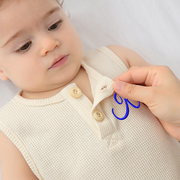 Personalized Embroidery Waffle Baby Cozy Soft Romper | inRomper31