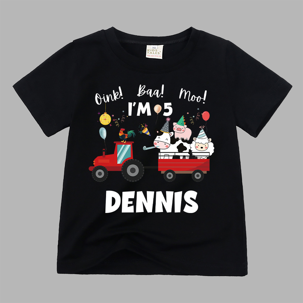 Personalized Kid Cute Farm Animal Party Birthday T-Shirt | inTee17