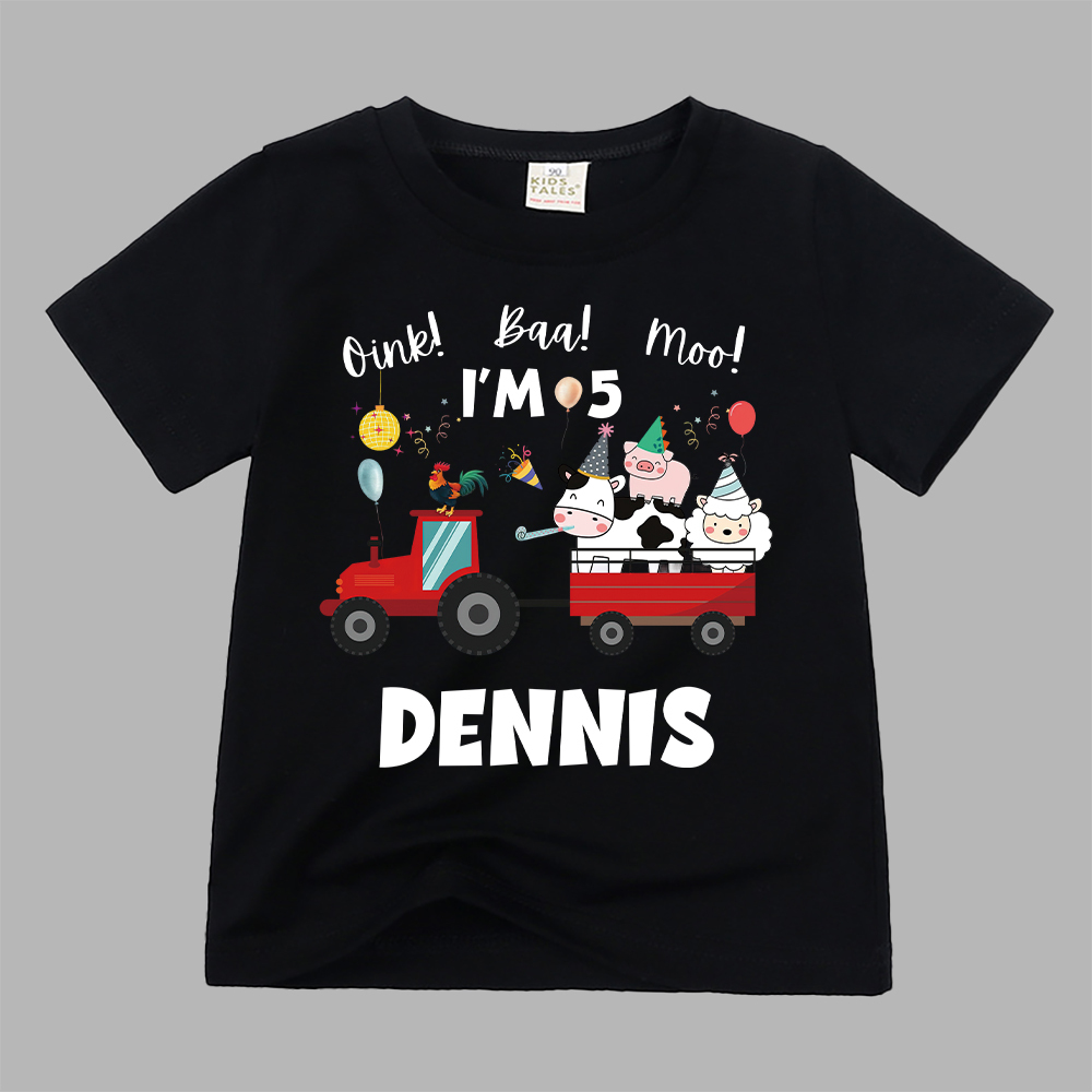 Personalized Kid Cute Farm Animal Party Birthday T-Shirt | inTee17