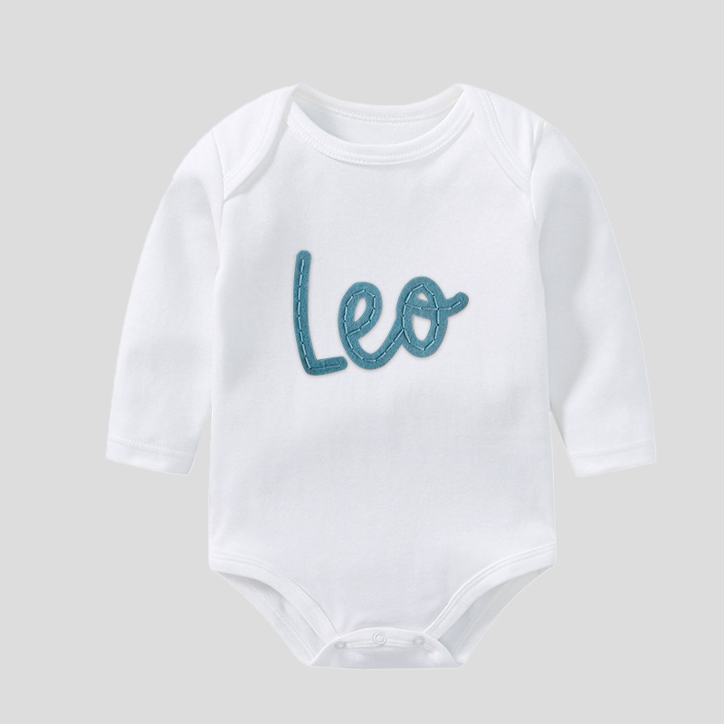 Personalized Hand-Embroidered Baby Cozy Soft Romper | inRomper21