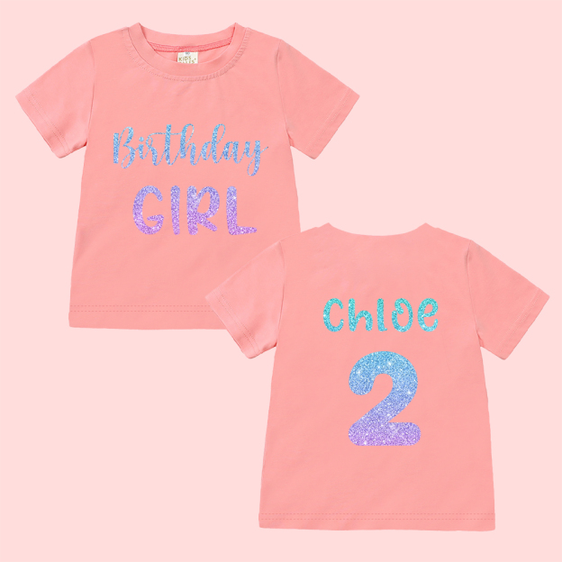 Personalized Colourful Birthday Girl Birthday T-Shirt | inBirth28