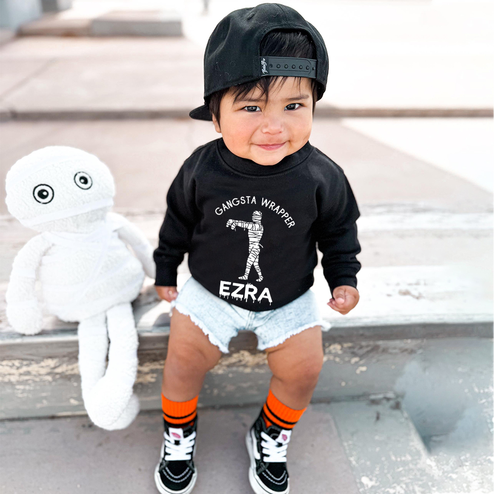 Personalized Kid Halloween Skeleton Party Sweatshirt | inSweatshirt76