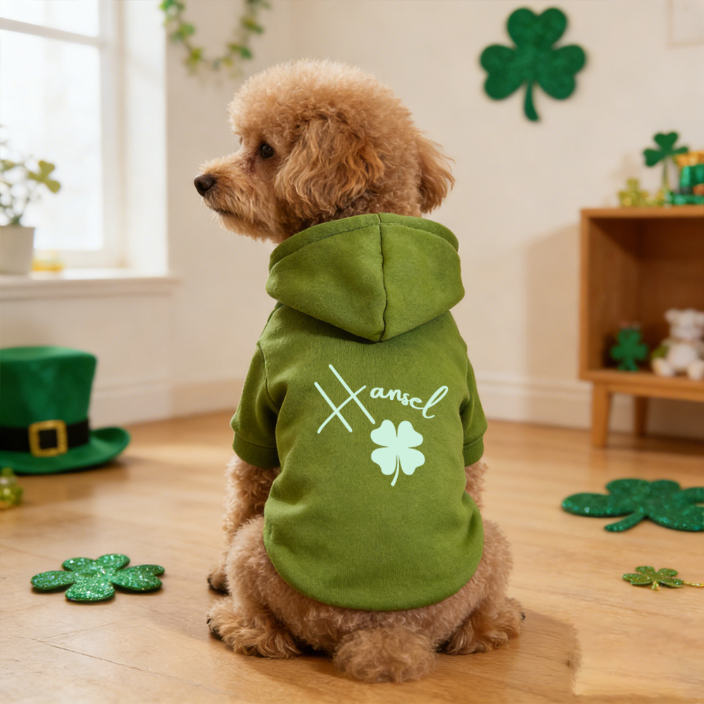 Personalized Name St. Patricks Day Pet Hoodie | inCloth04