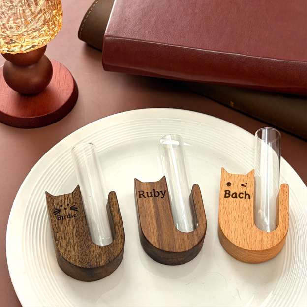 Personalized Wooden Cat Whisker Magnetic Holder | inAccs17