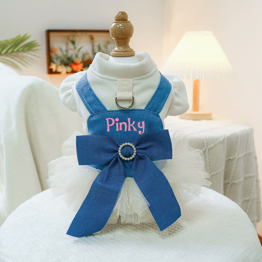 Personalized Pet Denim Pet Overalls | inCloth18