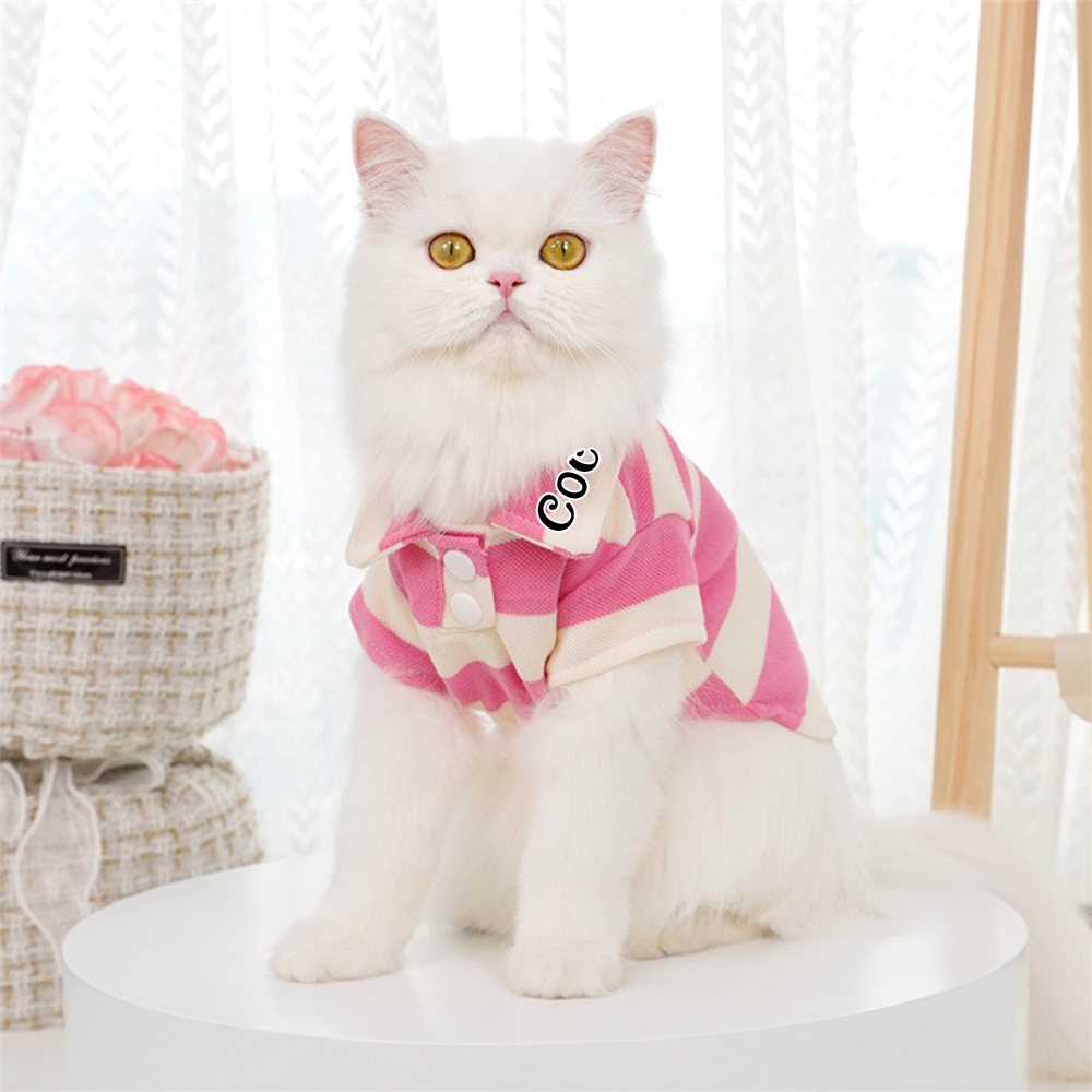 Personalized Pet Striped Polo Shirt | inCloth24