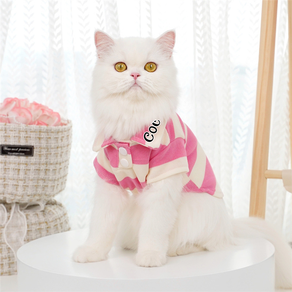 Personalized Pet Striped Polo Shirt | inCloth24