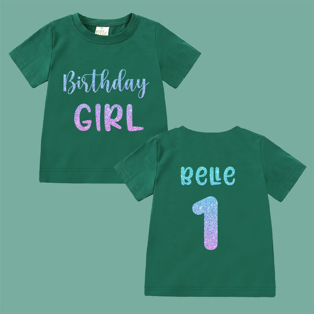 Personalized Colourful Birthday Girl Birthday T-Shirt | inBirth28