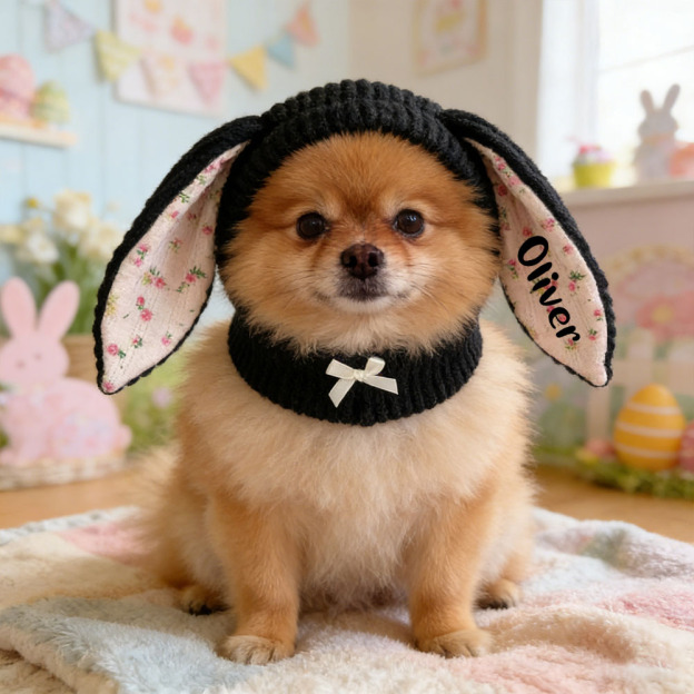 Personalized Easter Pet Knitted Bunny Ear Hat | inAccs14
