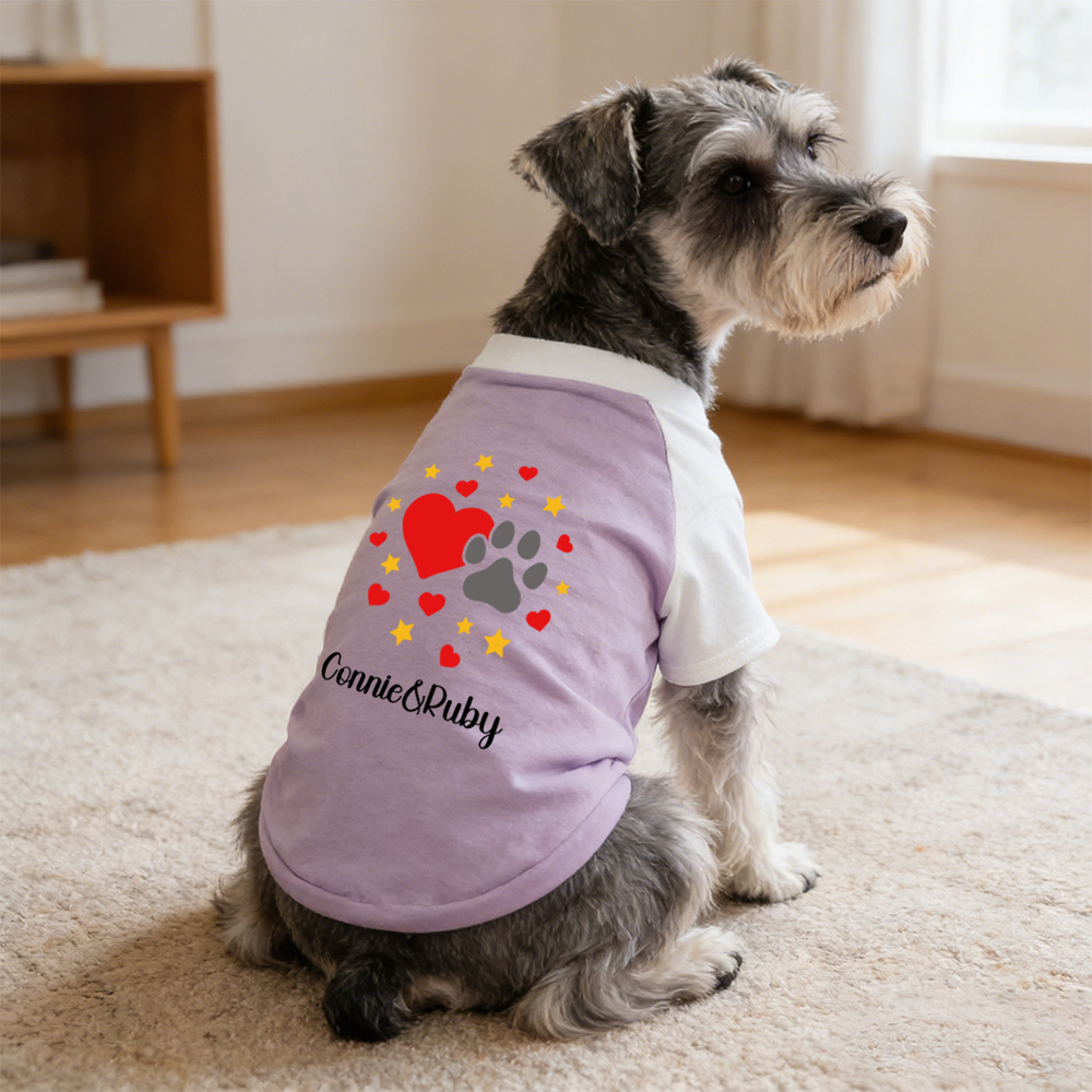 Personalized Mother's Day Color-Block Pet T-shirt  | inCloth42