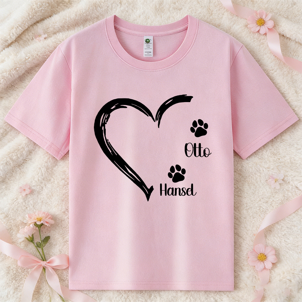 Personalized Mother's Day Pet Mom Heart T-Shirt | inCloth58