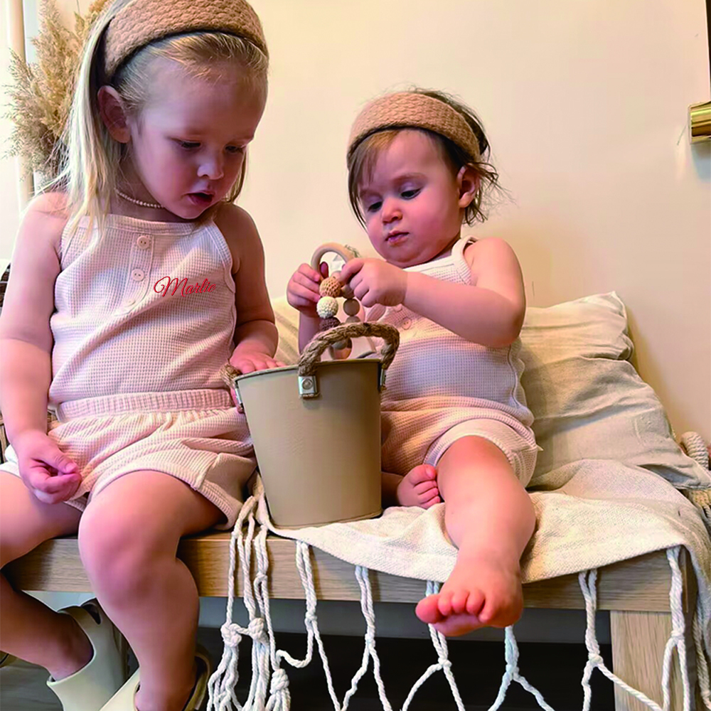 Personalized Embroidery Waffle Baby Cozy Soft Summer Romper | inRomper28