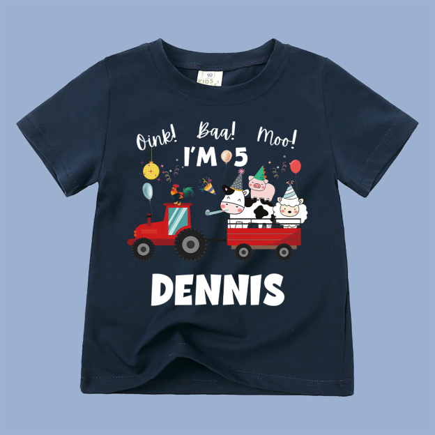 Personalized Kid Cute Farm Animal Party Birthday T-Shirt | inTee17