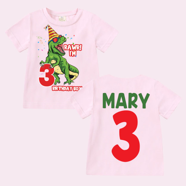 Personalized Dinosaur Birthday Boy T-Shirt | inBirth23