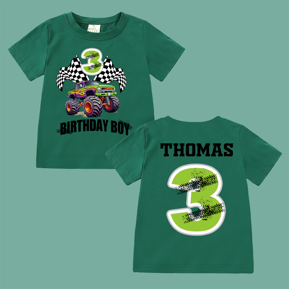 Personalized Monster Truck Name Birthday T-Shirt | inBirth27