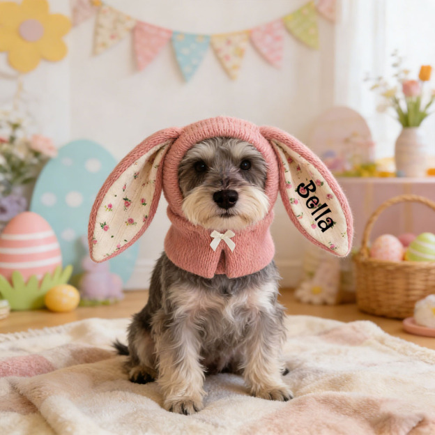 Personalized Easter Pet Knitted Bunny Ear Hat | inAccs14