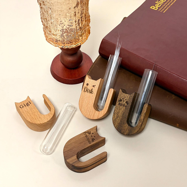 Personalized Wooden Cat Whisker Magnetic Holder | inAccs17