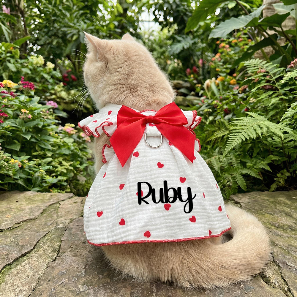 Personalized Pet Floral Bowknot Dress | inCloth36
