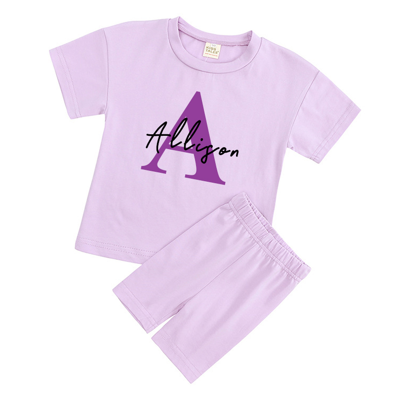 Personalized Kid Cozy Color Short Outfit Set | inSet42