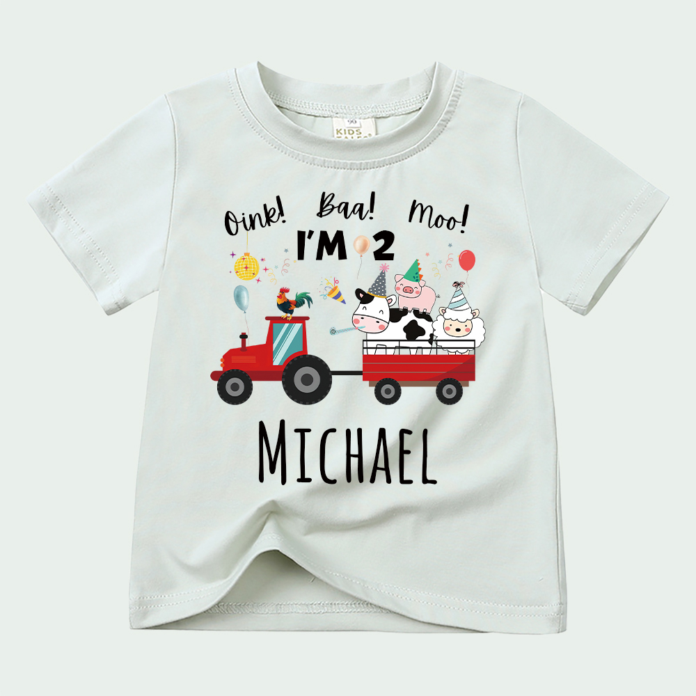 Personalized Kid Cute Farm Animal Party Birthday T-Shirt | inTee17