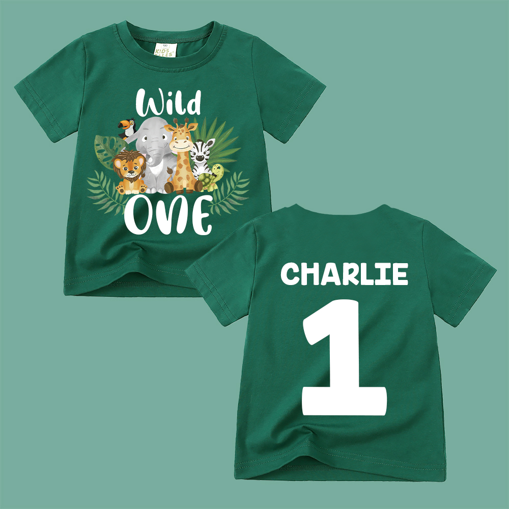 Personalized Forest Feral Floral Zoo Birthday T-Shirt | inTee19