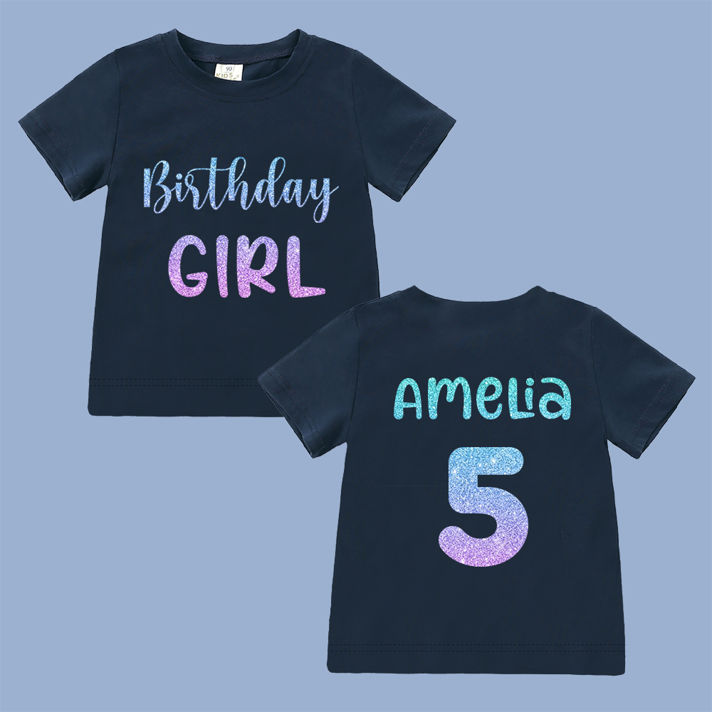 Personalized Colourful Birthday Girl Birthday T-Shirt | inBirth28