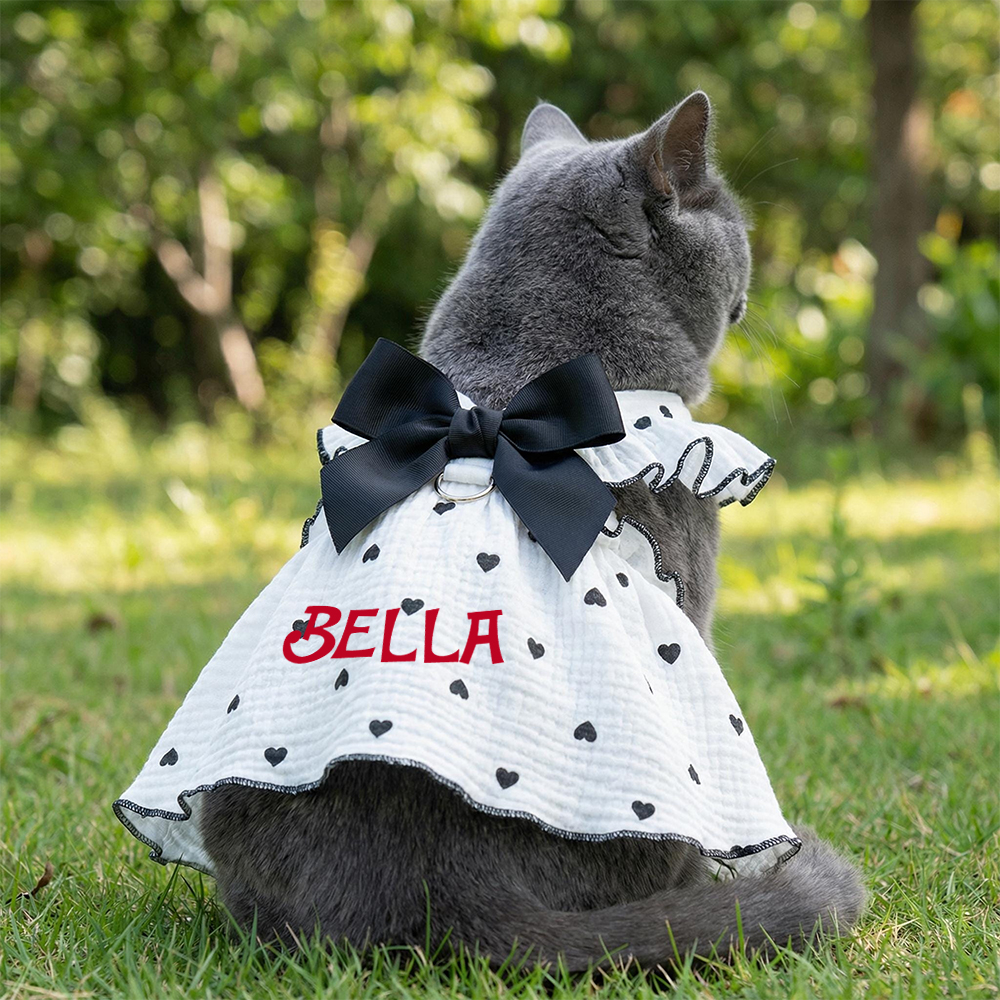 Personalized Pet Floral Bowknot Dress | inCloth36