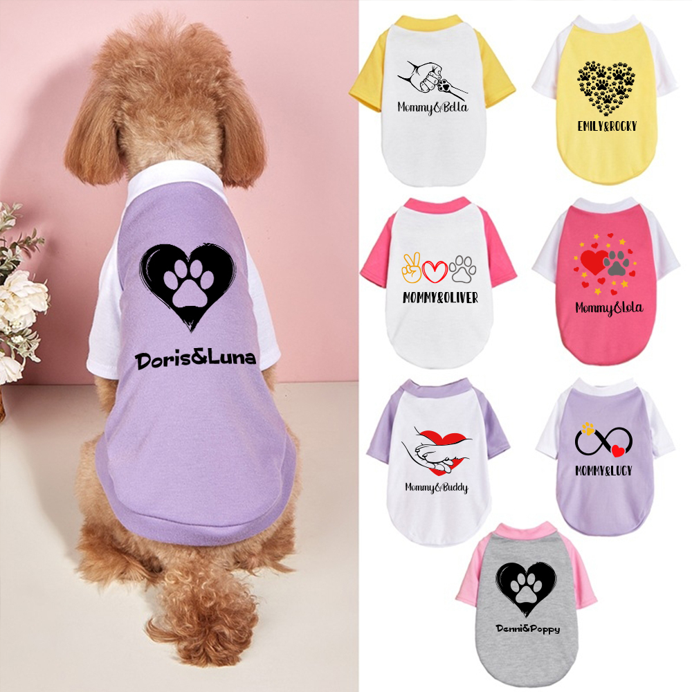 Personalized Mother's Day Color-Block Pet T-shirt  | inCloth42