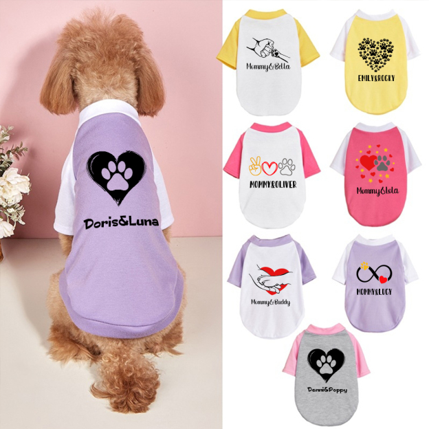 Personalized Mother's Day Color-Block Pet T-shirt  | inCloth42