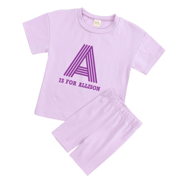 Personalized Kid Cozy Color Short Outfit Set | inSet41