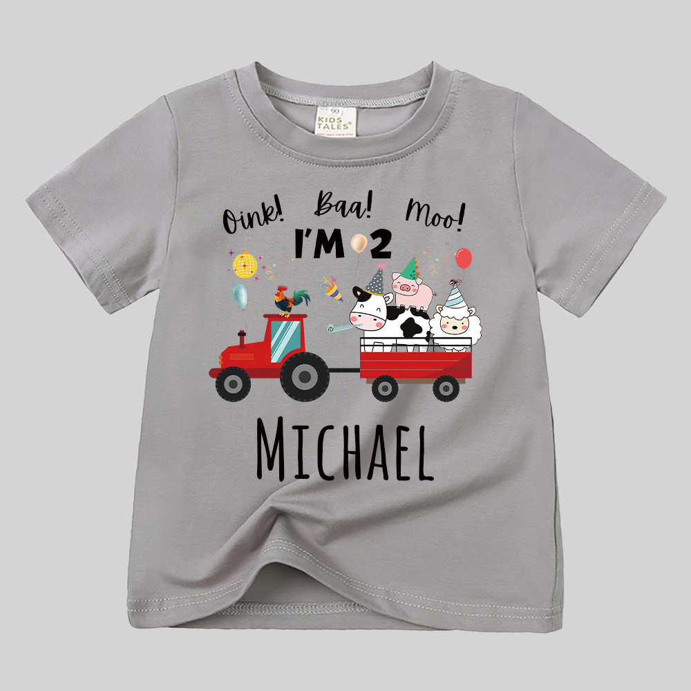 Personalized Kid Cute Farm Animal Party Birthday T-Shirt | inTee17