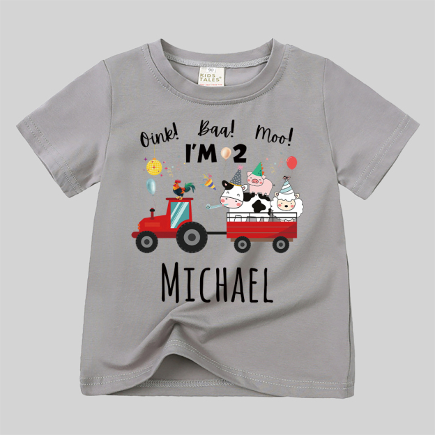 Personalized Kid Cute Farm Animal Party Birthday T-Shirt | inTee17